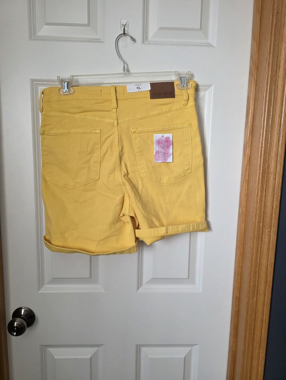 Judy Blue Yellow Women's High-Rise Denim Shorts NWT - Picture 2 of 2